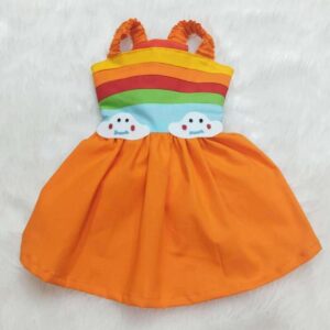 Furvilla Rainbow Theme Cloud Emoji Orange Dress