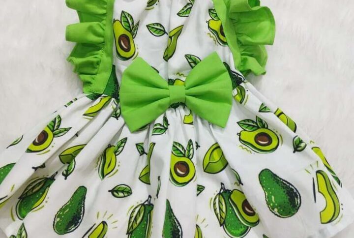 Furvilla White Green Avocado Dress