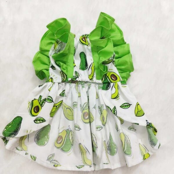 Furvilla White Green Avocado Dress Back