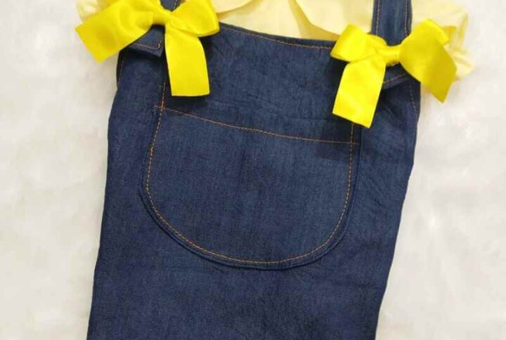 Furvilla Yellow Shirt with Denim Blue Dungaree Dress