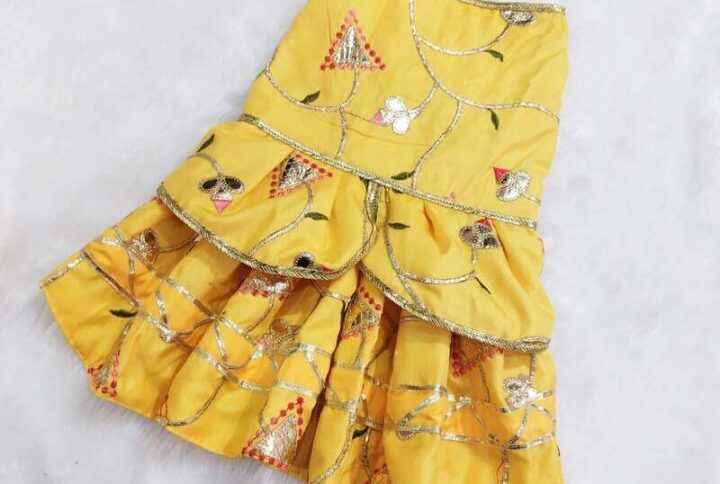 Furvilla Yellow with Gold Embroidered Dress