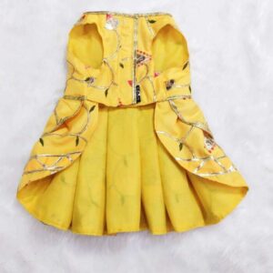 Furvilla Yellow with Gold Pet Embroidered Dress Backside