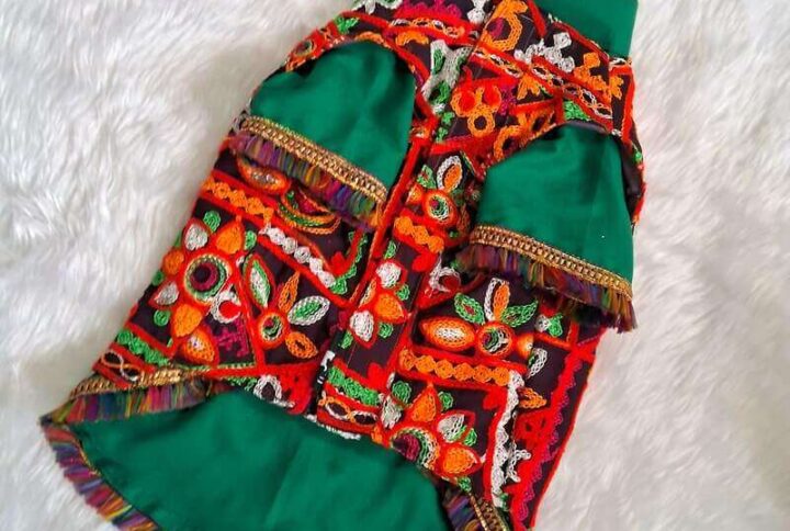 Furvilla Festive Multicolored Embroidered Kurta with Jacket