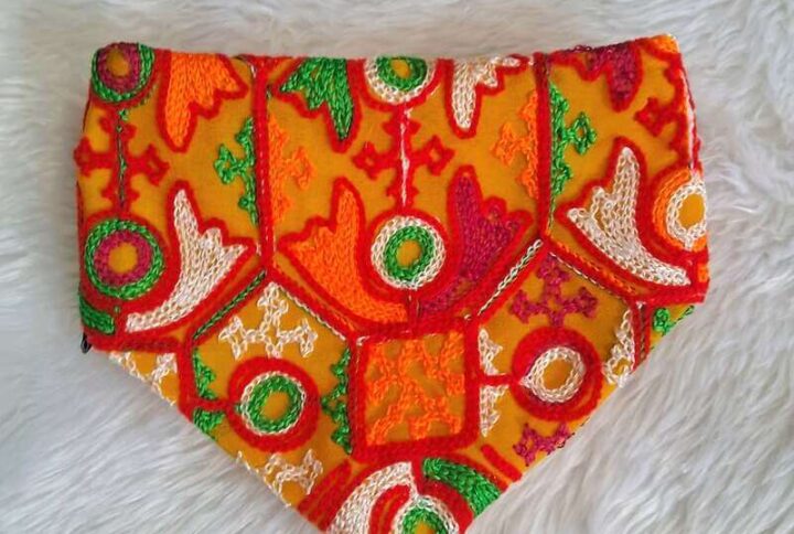 Furvilla Multicolored Embroidered Festive Bandana