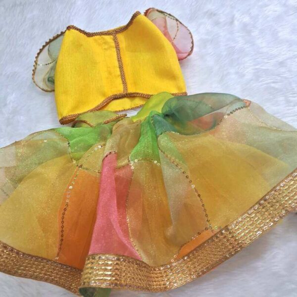 Furvilla Yellow with Multicolored Lehenga Choli Front