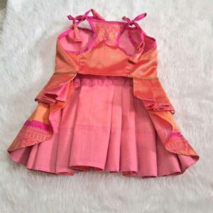 Furvilla Peach Pink Pet Festive Silk Dress Front