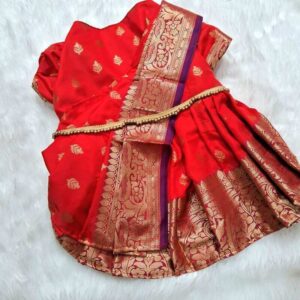 Furvilla Red Traditional Saree Front
