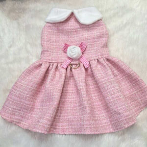 Furvilla Baby Pink Tweed Dress Back