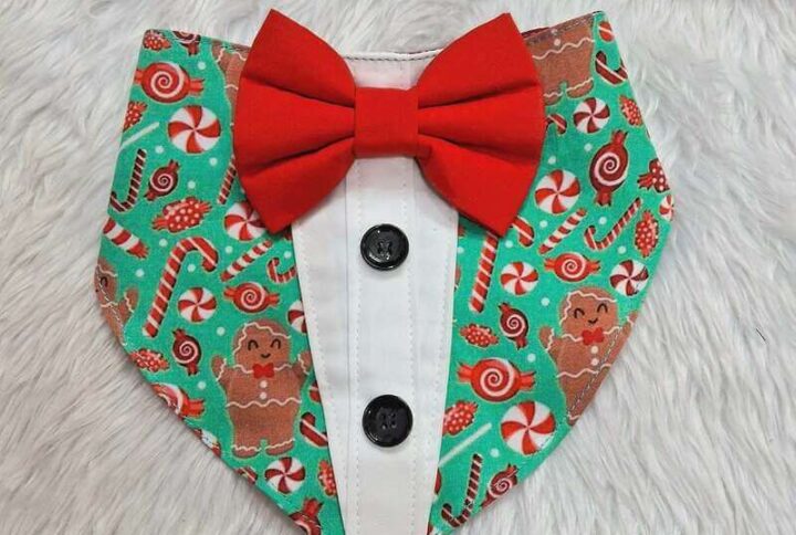 Furvilla Christmas Candy Toffee Theme Tuxedo Bandana