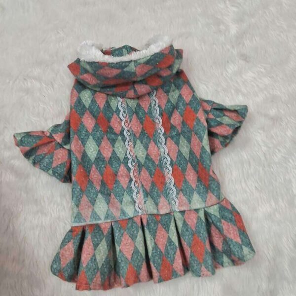 Furvilla Multicolor Flannel Hoodie Dress