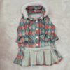 Furvilla Multicolor Flannel Hoodie Dress Front