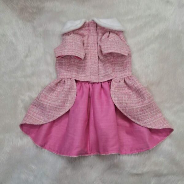 Furvilla Tweed Baby Pink Dress Back