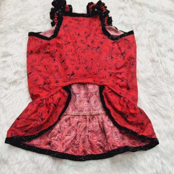 Furvilla Red Floral Dress Back