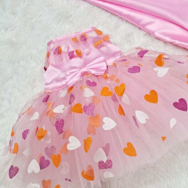 Furvilla Pink Dress with Multicolored Hearts Front