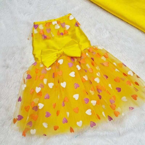 Furvilla Yellow Dress with Multicolored Hearts Front