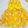 Furvilla Yellow Dress with Multicolored Hearts Front Upclose