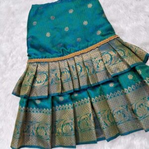 Furvilla Green Ethnic Pattu Dress Back
