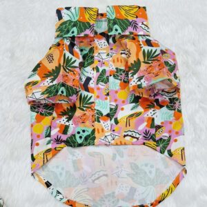 Furvilla Leaf Print Pet Summer Shirt Front 1