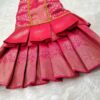 Furvilla Pink Ethnic Pattu Dress Back 1