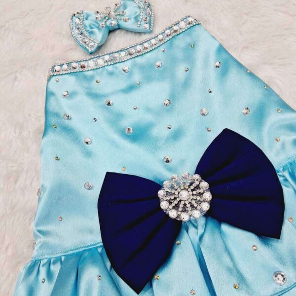 Furvilla Sky Blue Party Dress Back Upclose