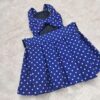 Furvilla Blue with White Polka Dot Backless Dress Back 1