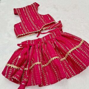 Furvilla Rani Pink Designer Lehenga Choli Back 1