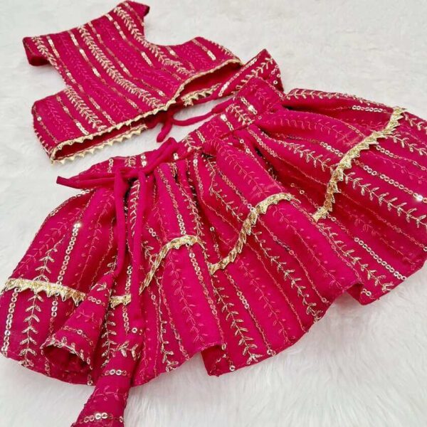 Furvilla Rani Pink Designer Lehenga Choli Back