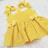 Furvilla Yellow White Striped Casual Dress Back 1