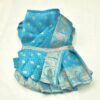 Furvilla Blue Silk Saree with Silver Border Back