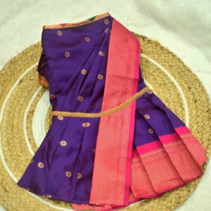 Furvilla Purple Pink Ethnic Paithani Saree Back New