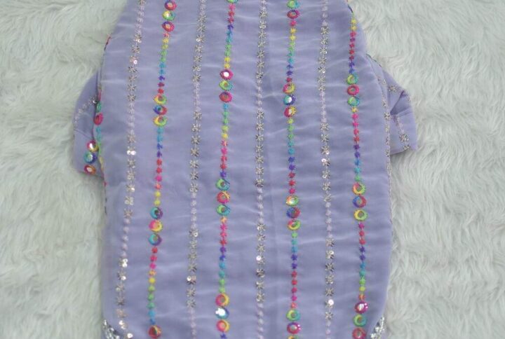 Furvilla Purple Mirror Replica Traditional Kurta Back