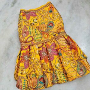 Furvilla Traditional Silk Yellow Festive Dress Back