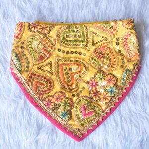 Furvilla Yellow Raw Silk Festive Bandana Photo