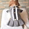 Furvilla Black White Houndstooth Dress Back