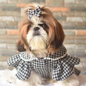 Furvilla Black White Houndstooth Dress Front 1