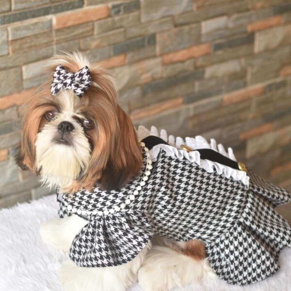 Furvilla Black White Houndstooth Dress Side 1