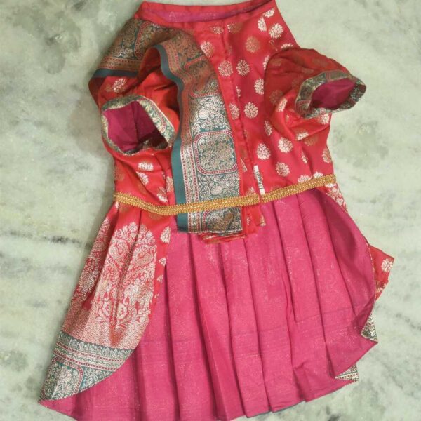 Furvilla Rani Pink Color Ethnic Pattu Saree Front