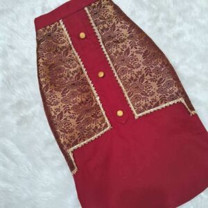 Furvilla Maroon Dog Kurta with Dissymmetric Jacket Back