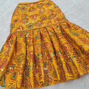 Furvilla Yellow Traditional Pet Silk Dress Back