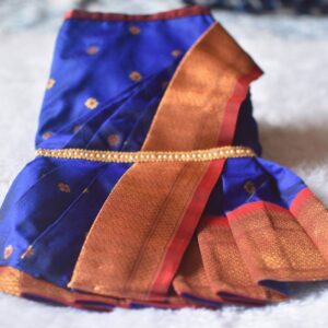 Furvilla Dark Blue Paithani Dogs Saree Back