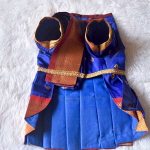 Furvilla Dark Blue Paithani Dogs Saree Front