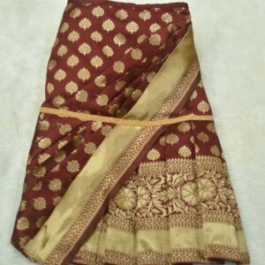 Furvilla Maroon Ethnic Pet Silk Saree Back