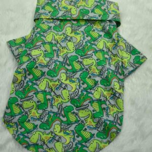 Furvilla Green Cartoon Dinosaur Theme Summer Shirts Back