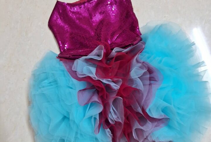 Furvilla Pink Sky Blue Sequin Party Outfit Front 2