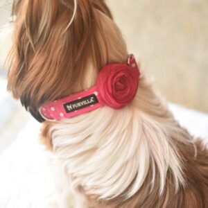 Furvilla Pink White Polka Dot Collar Dog Model