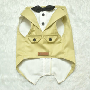 Furvilla Beige Tuxedo Party Wear Party Tuxedo Front Plain