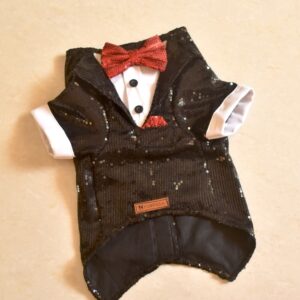 Furvilla Black White Sequin Tuxedo Party Tuxedo Front