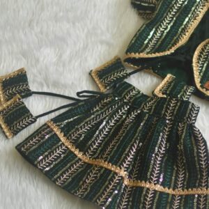 Furvilla Bottle Green Traditional Lehenga Back Upclose