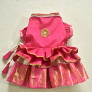 Furvilla Pink Varanasi Silk Dress Back