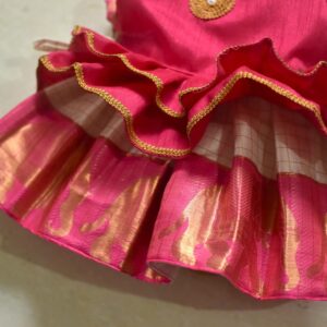 Furvilla Pink Varanasi Silk Dress Back Fold